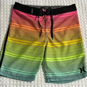 Hurley boy’s Rainbow Gradient Board Shorts like new!
